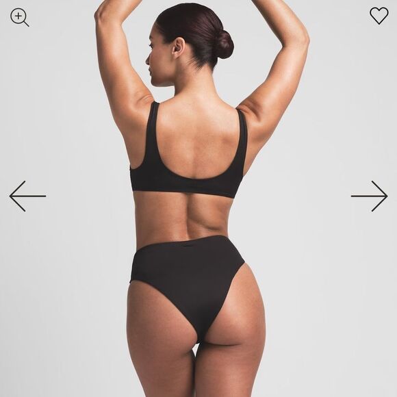 NWT SKIMS Recycled Swim Mid Waist Bottom Gunmetal - Picture 2 of 4